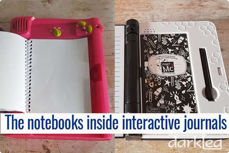The notebooks inside children's interactive journals