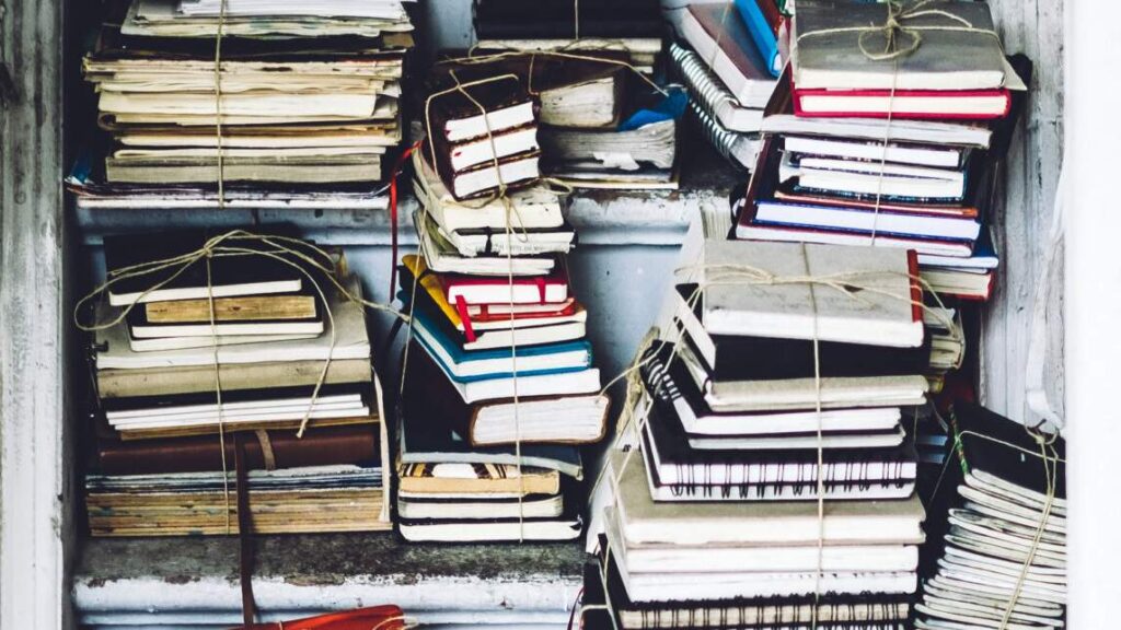 what to do with old journals? Do you store them in a cupboard like this picture or bin them?