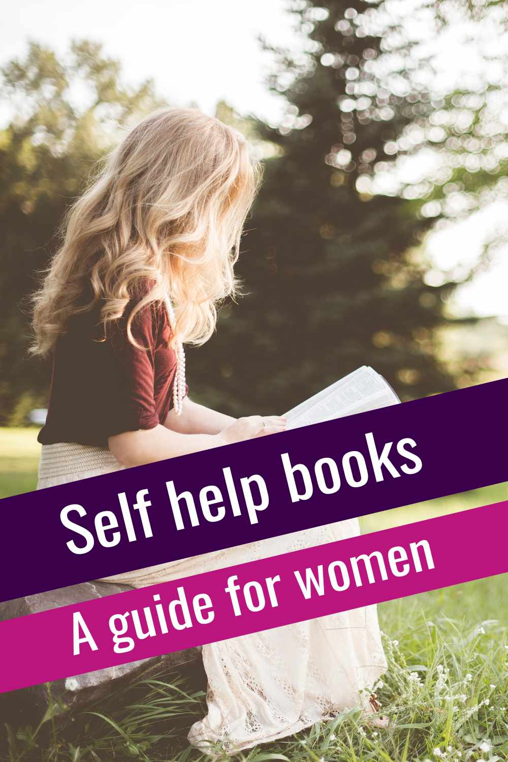 social media image that says self help books, a guide for women